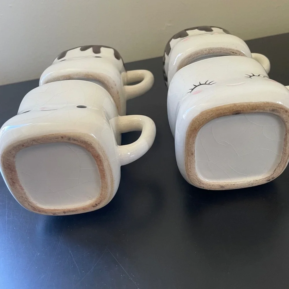 Set of 4 Marshmallow Mini Mugs Kawaii Cute Faces Hot Chocolate Kids Children Fun